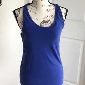 2 for $12 Champion blue workout tank with mesh panels & attached bra Sz L